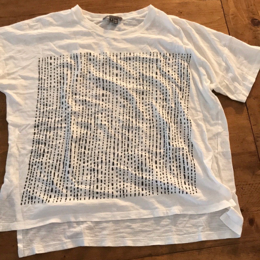 Vince white boxy graphic T-shirt small